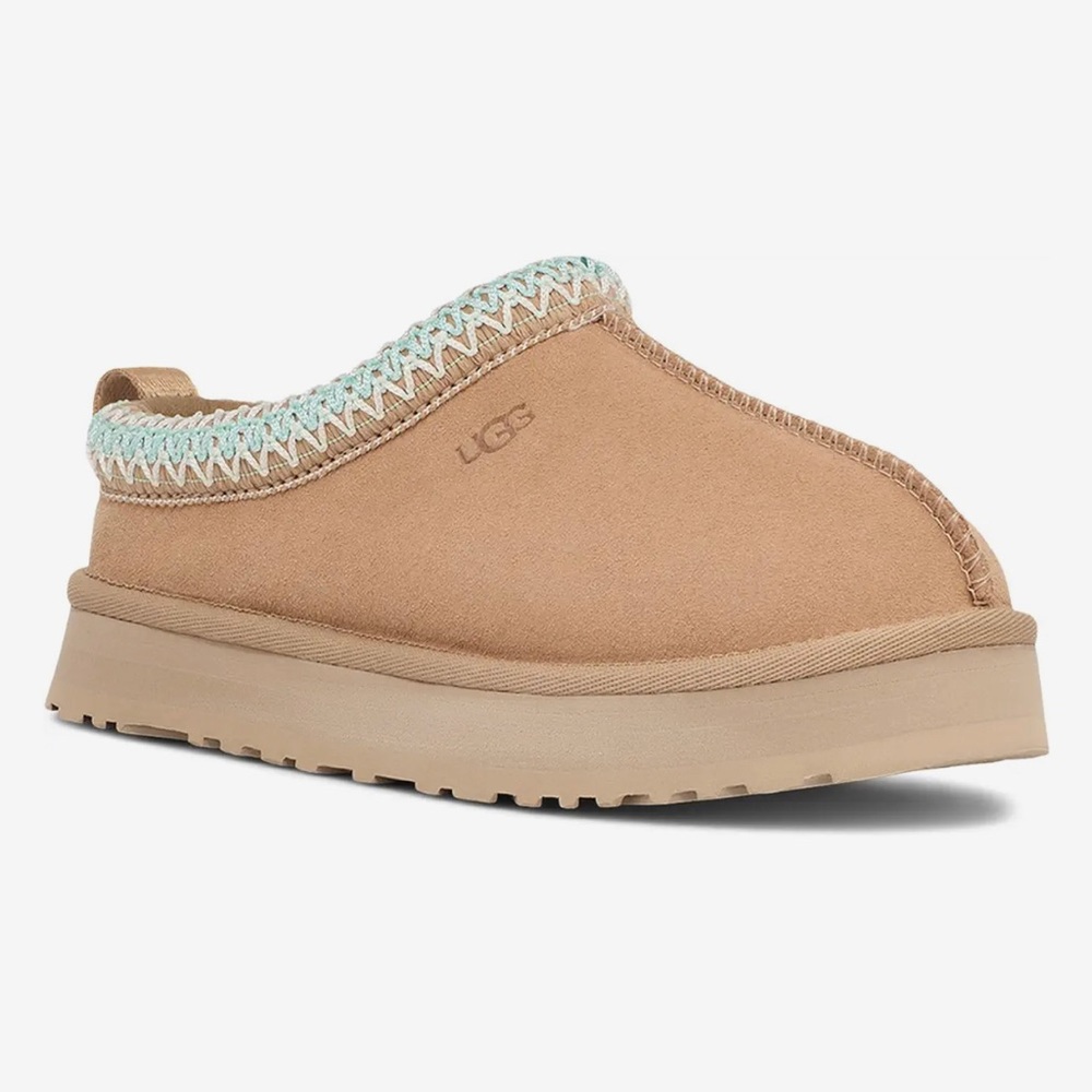 UGG Tazz sand beige tan platform slipper NEW Kids sz 5 womens 6-6.5